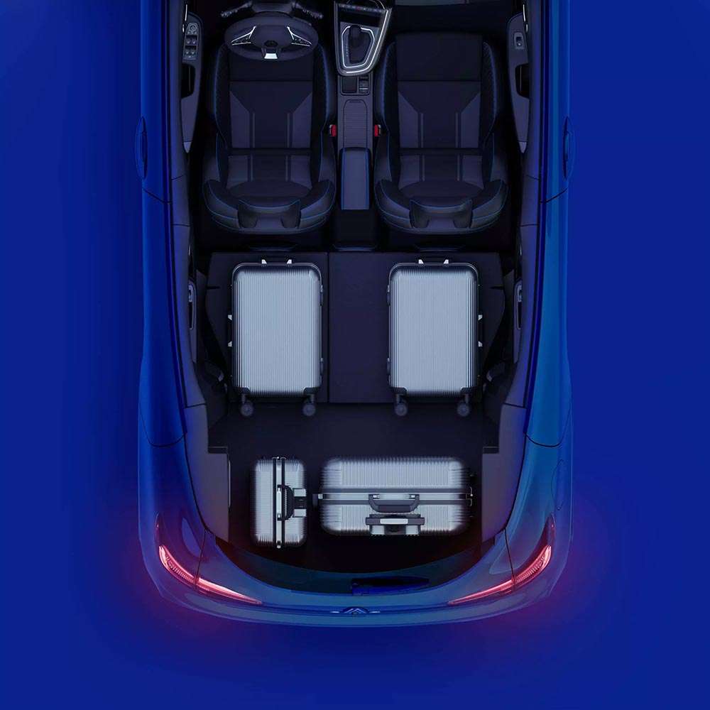 Renault Clio Schnitt durch das Dach mit Koffern