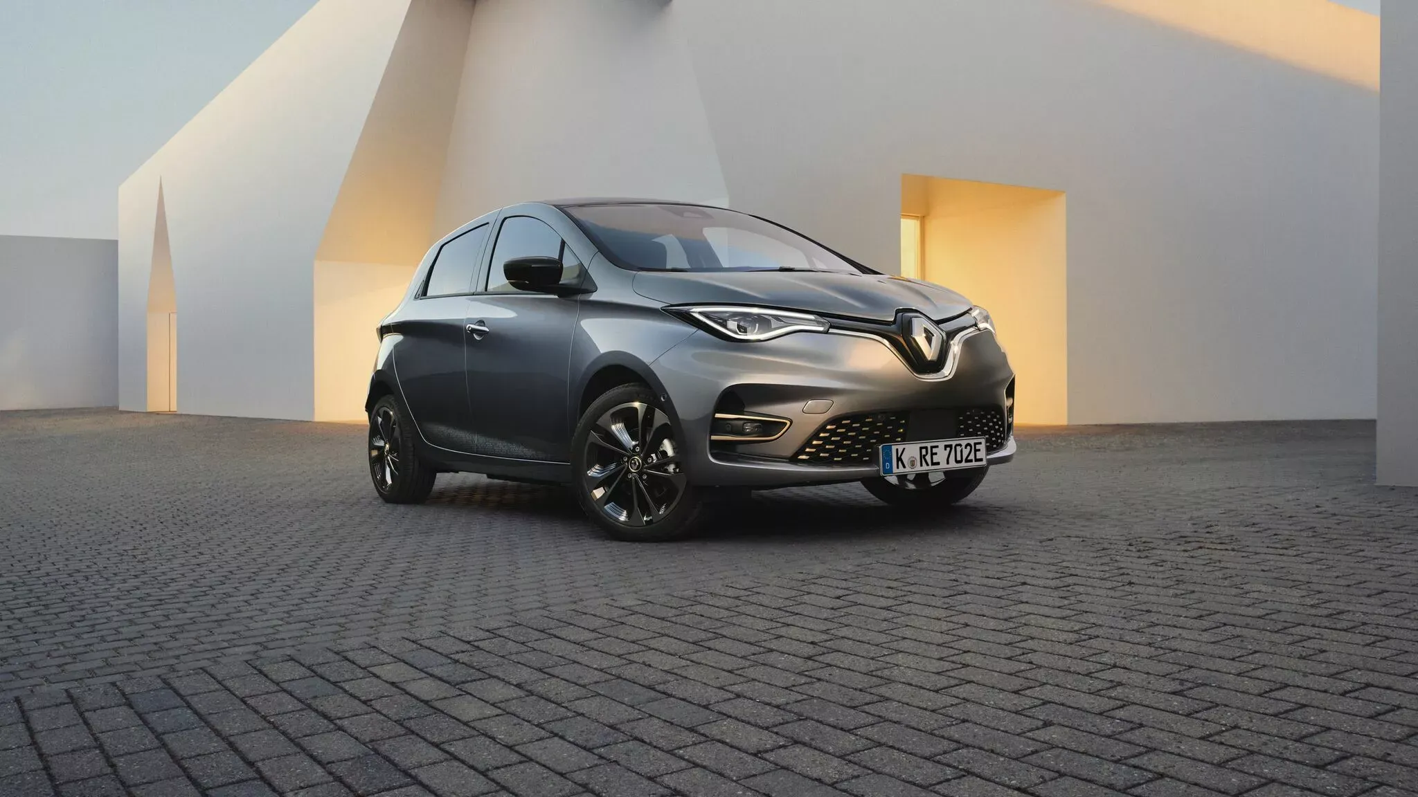 Renault Zoe elektrisch in grau
