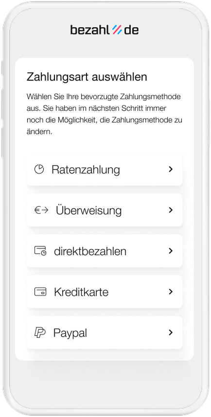 RRG Zahlungsarten bei bezahl.de