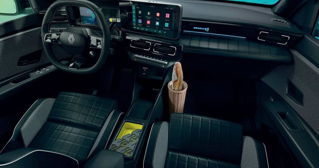 Renault R4 Cockpit Ansicht mit Baguettehalter