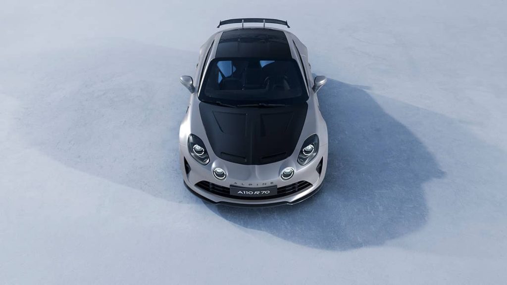 Der Alpine A110 R70 in silber bei RRG.