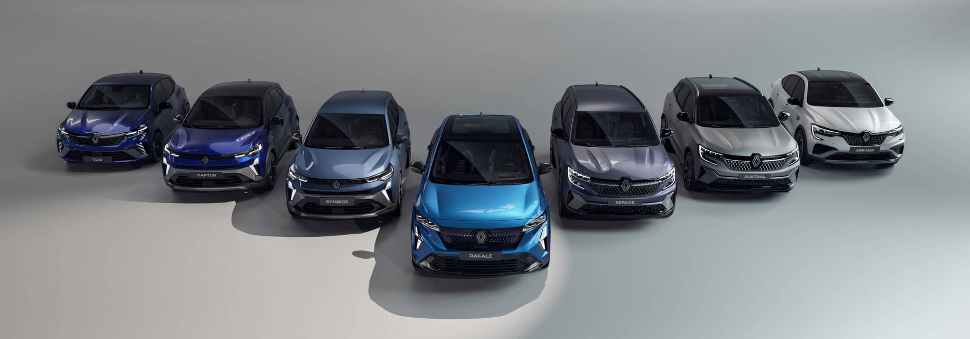 Renault Range mit sieben Renault Modellen