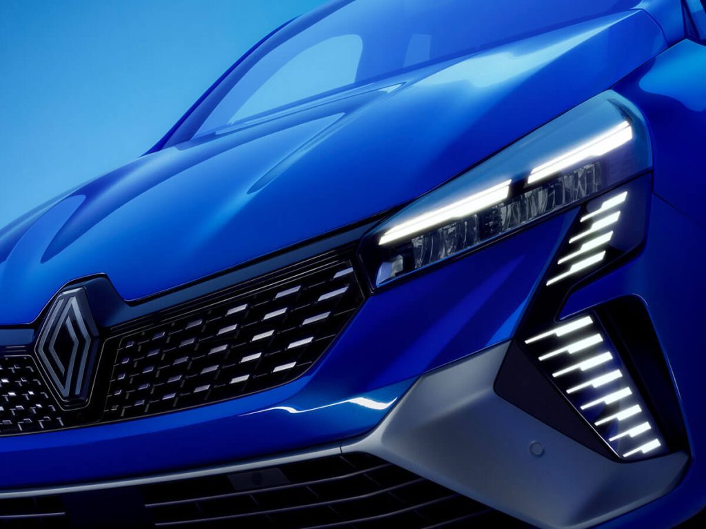 Renault Clio V in blau Frontscheinwerfer