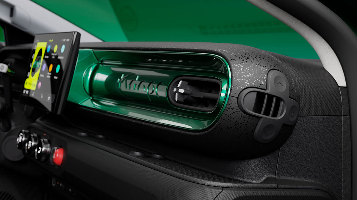 Renault Twingo Lüftung mit Detailansicht zur Materialqualität