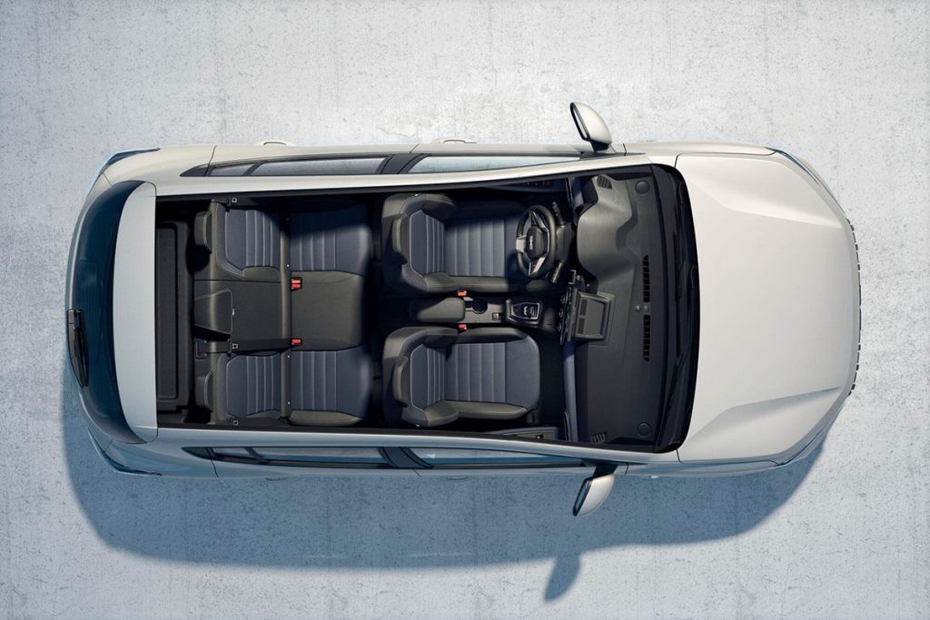 Dacia Sandero in der Vogelperspektive